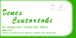 denes csutortoki business card